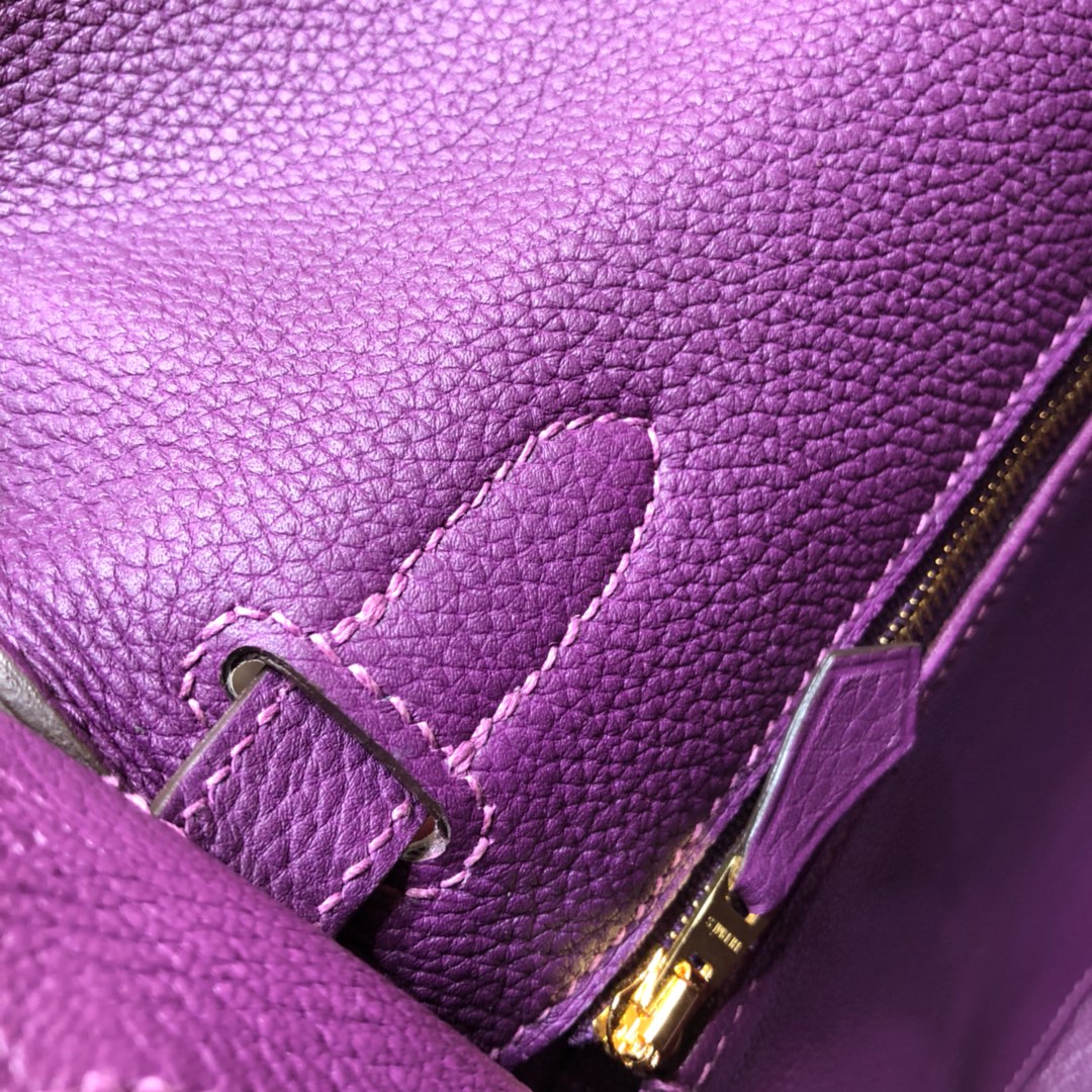 Hermes Kelly 28cm Handbag Shoulder Bag in Purple Togo Leather